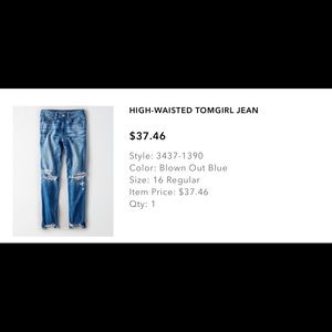 American Eagle High Waisted Tom Girl Jeans